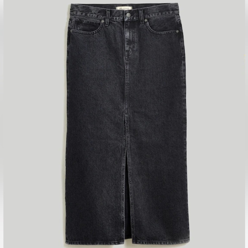 Madewell Charcoal Denim Midi Skirt